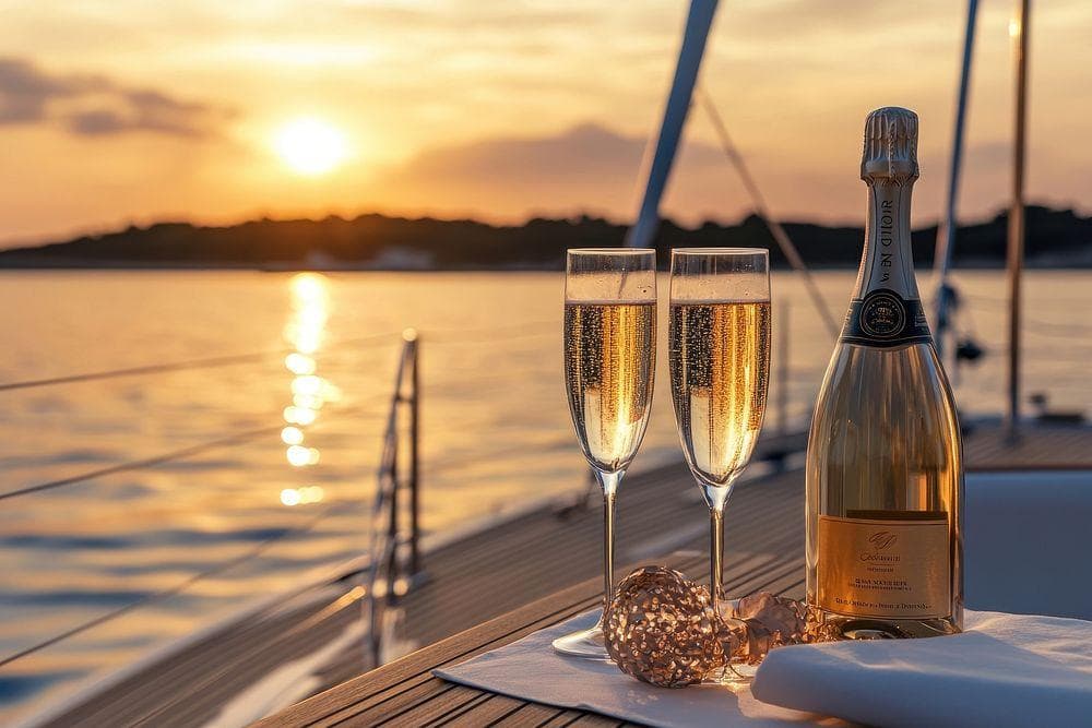 TROBBU Cruises — sunset champagne on deck