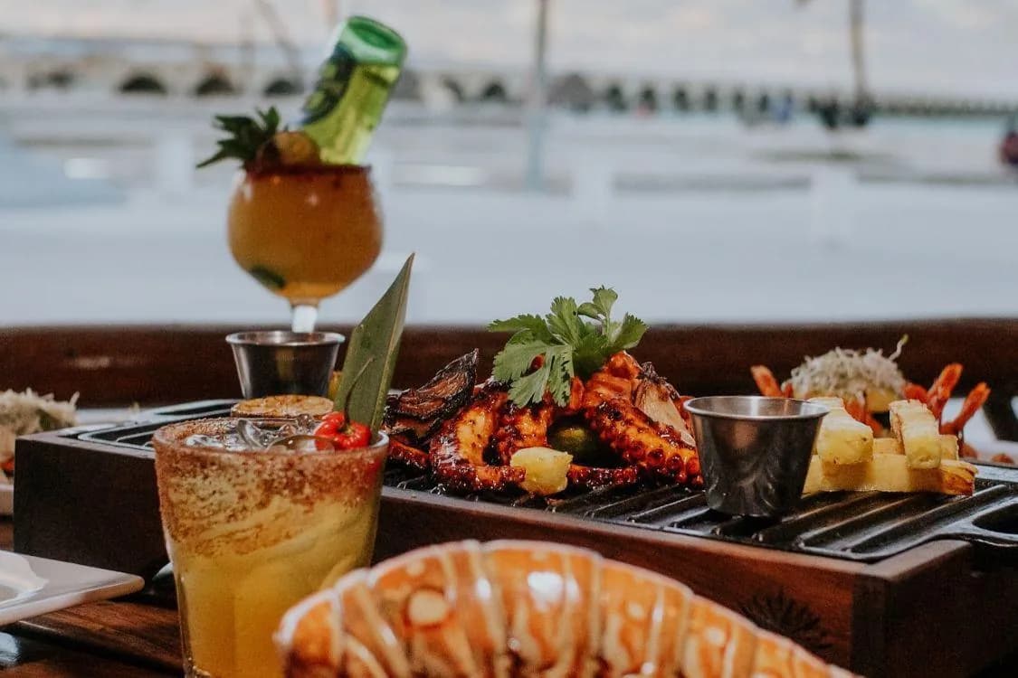 Fresh seafood by the beach